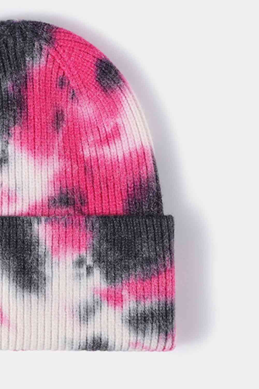 Tie-Dye Cuffed Rib-Knit Beanie Hat - Damned Threads