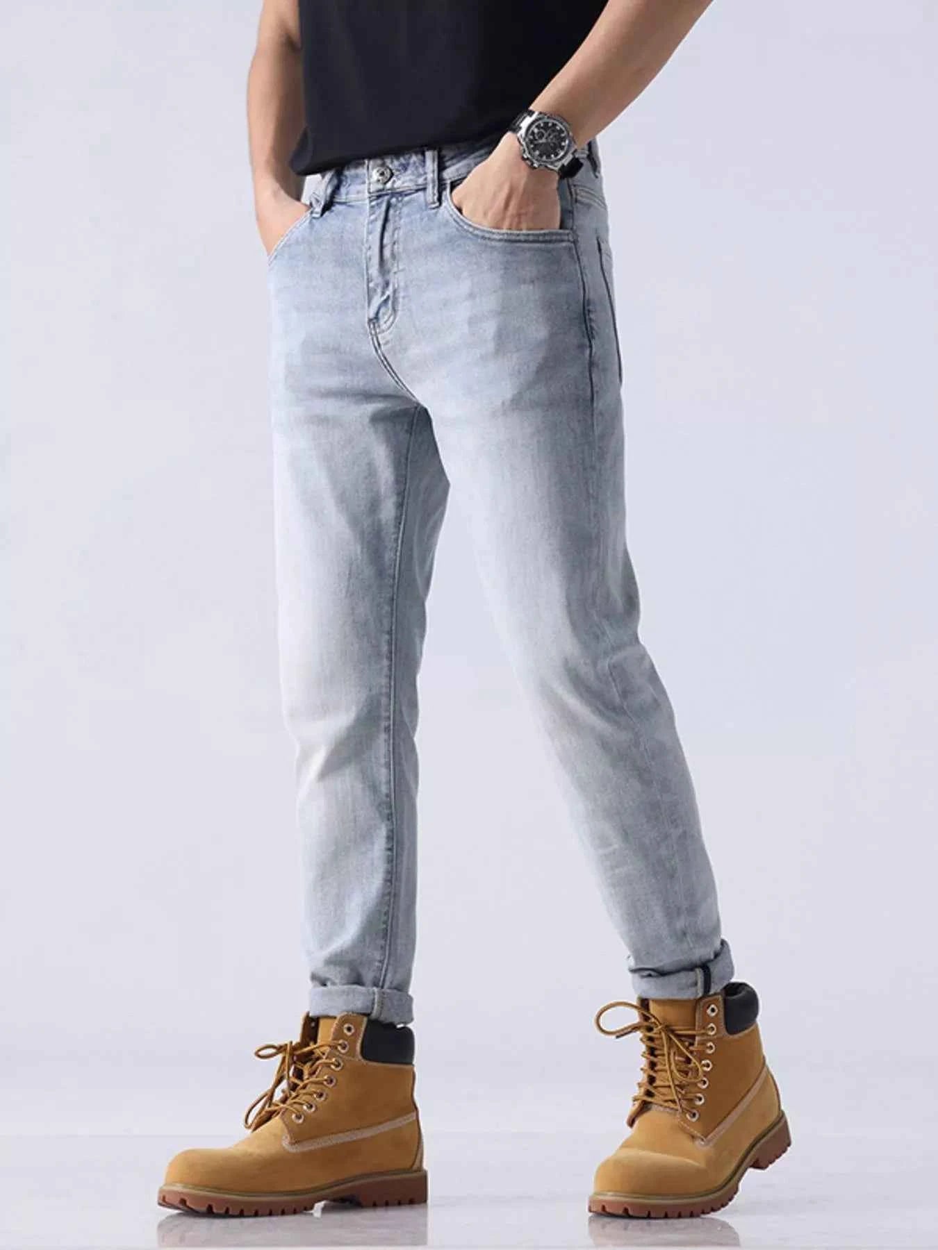 Men's Washed Slim Fit Jeans