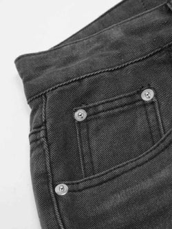 Men's Multi-Pocket Cargo Jeans with Zipper Details