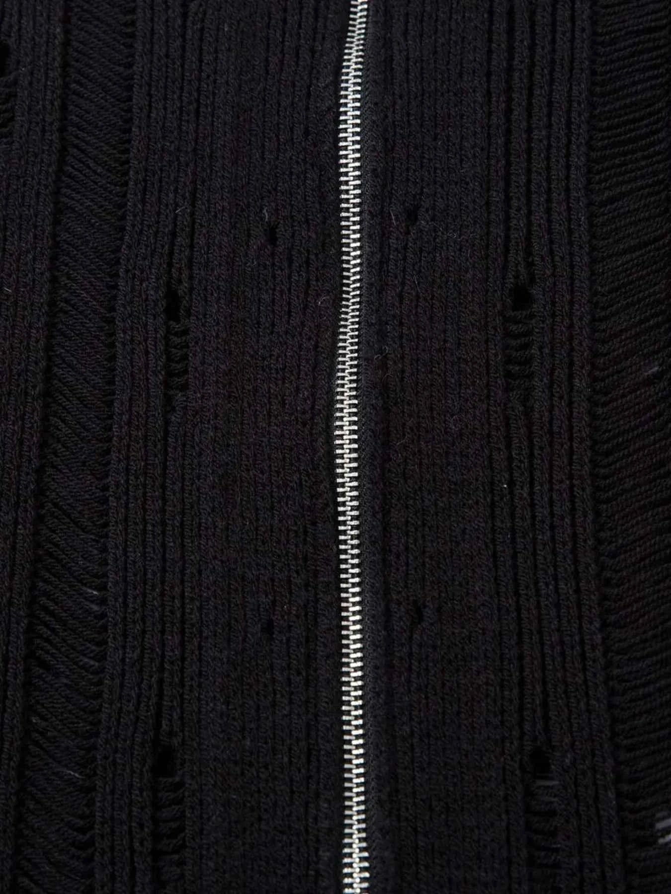 Men's Zip Up Openwork Cardigan