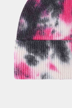 Tie-Dye Cuffed Rib-Knit Beanie Hat - Damned Threads
