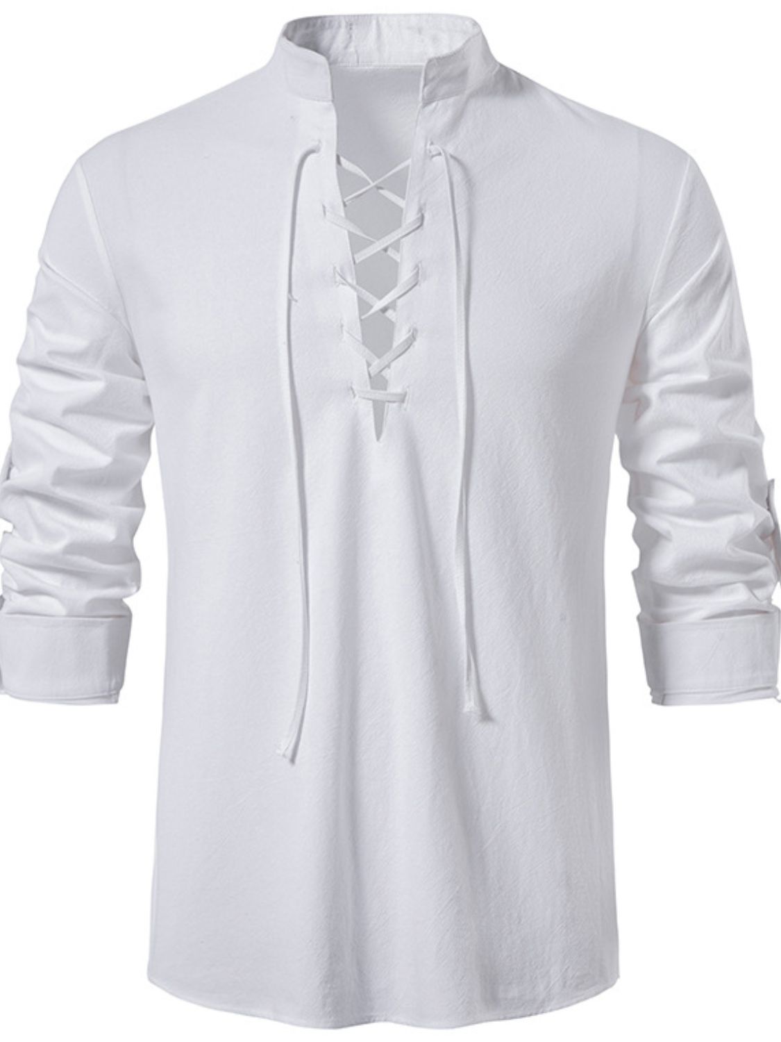 Men's Lace Up Long Sleeve Blouse - Damned Threads