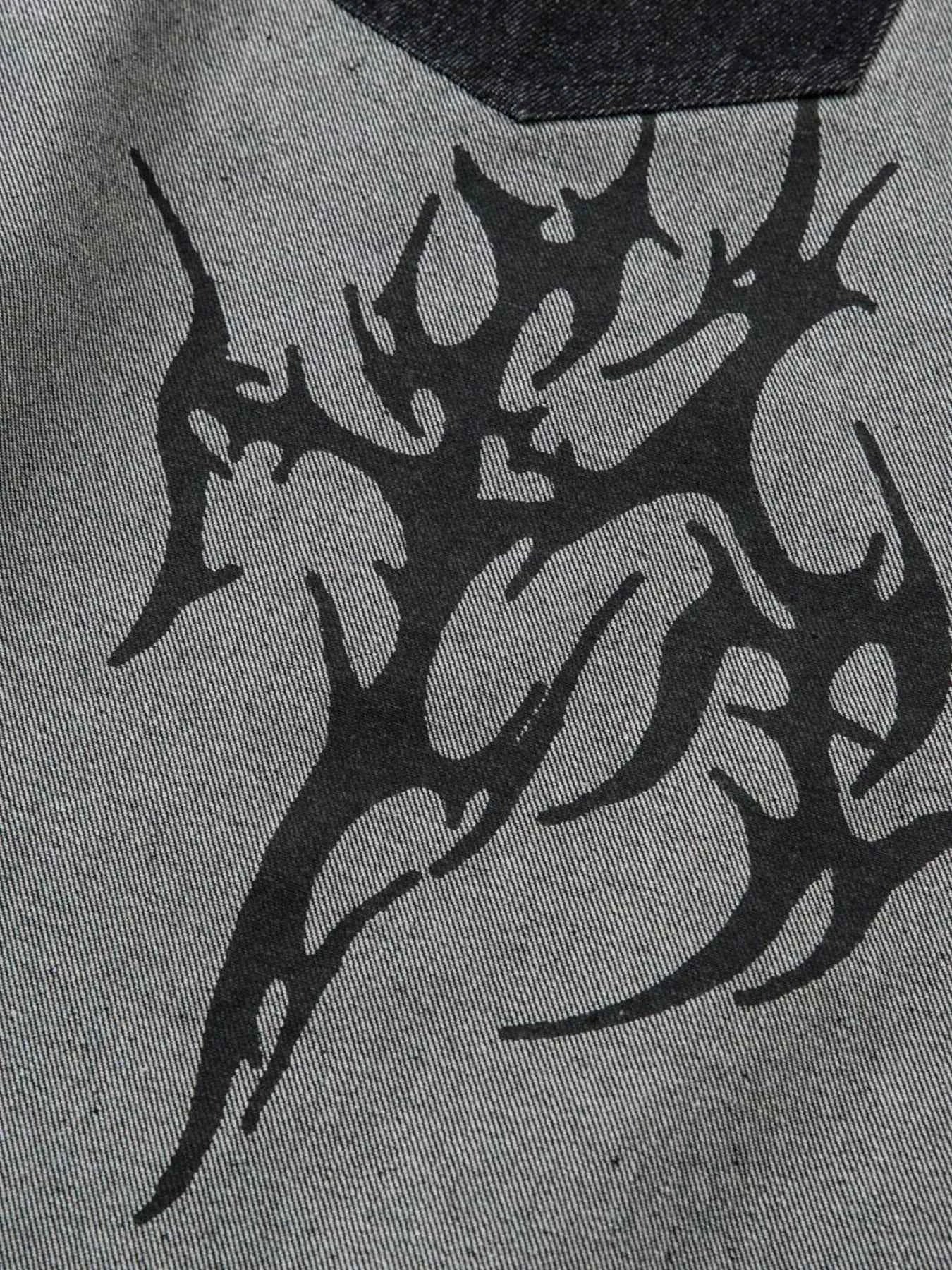 Men's Lightning Pattern Wide Leg Jeans