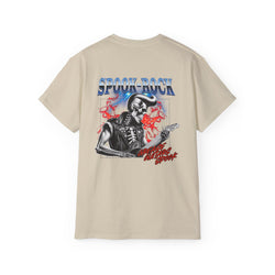 Spook-Rock - Unisex Cotton Tee (Back) - Damned Threads
