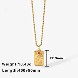 18K  Gold & Zirconia Sun & Star Pendant Necklace - Damned Threads