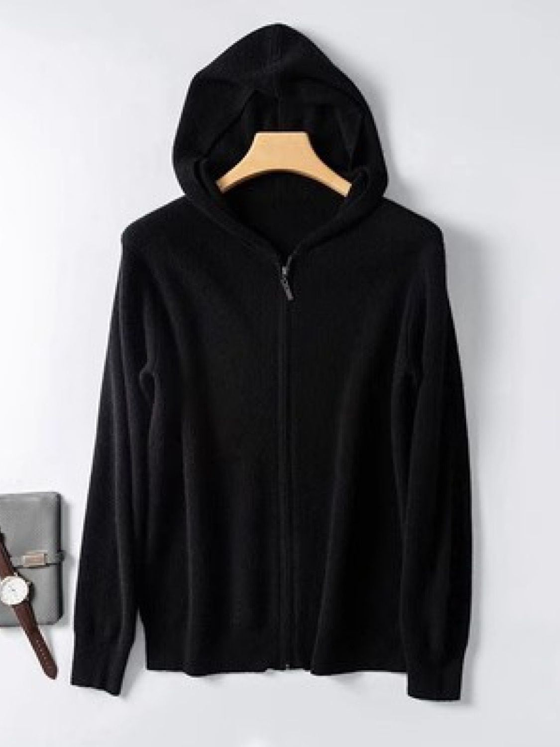Men's Plus Size Zip Up Long Sleeve Hooded Cardigan - Damned Threads