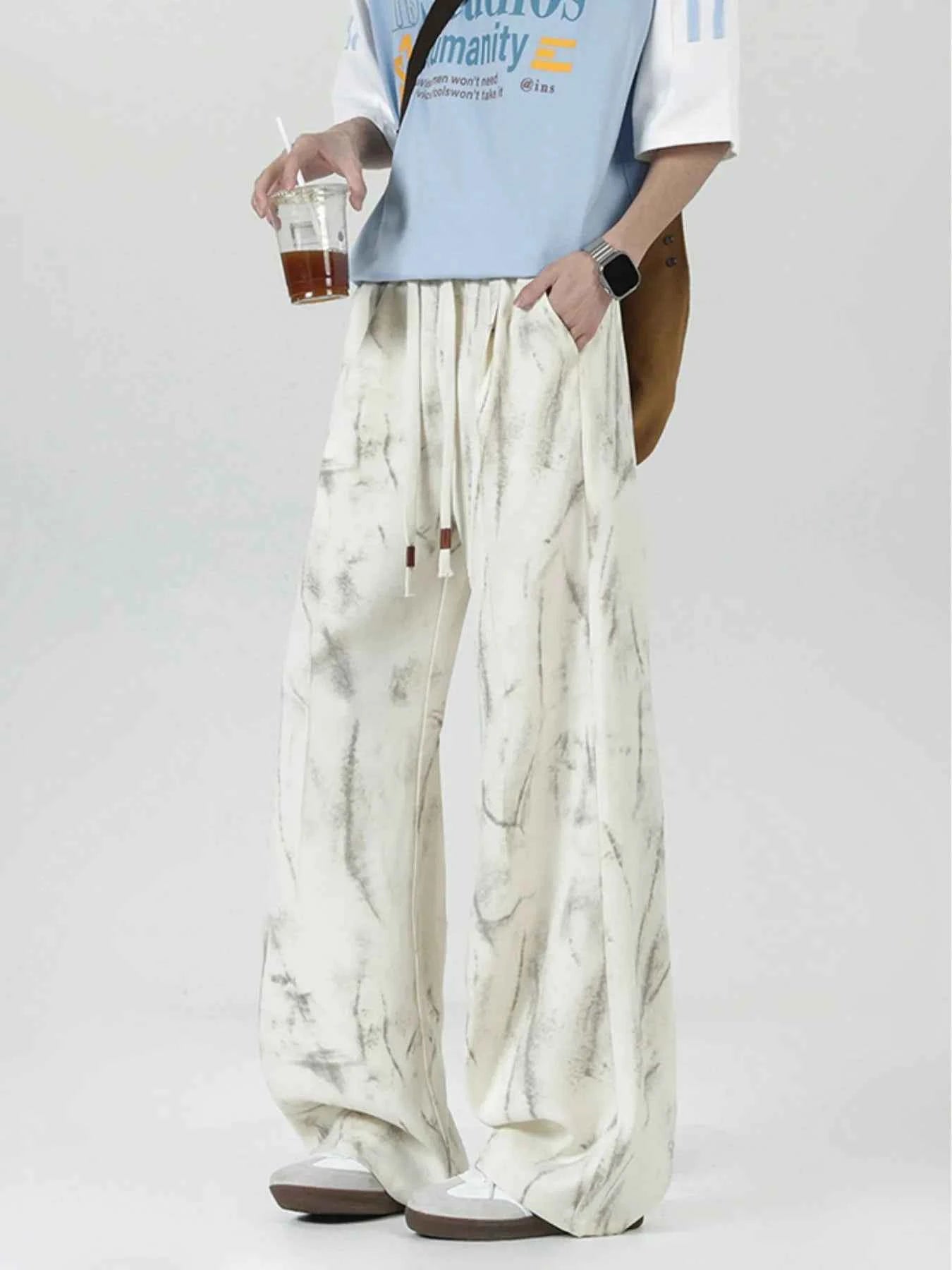 Men's Wide Leg Drawstring Pants