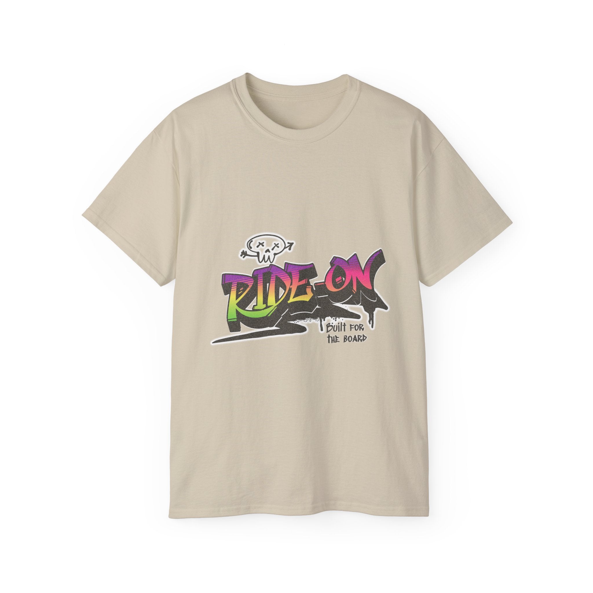 Ride-On - Unisex Cotton Tee (Front) - Damned Threads