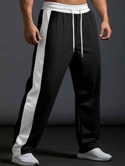 Men's Full Size Drawstring Contrast Wide Leg Pants Plus Size - Damned Threads