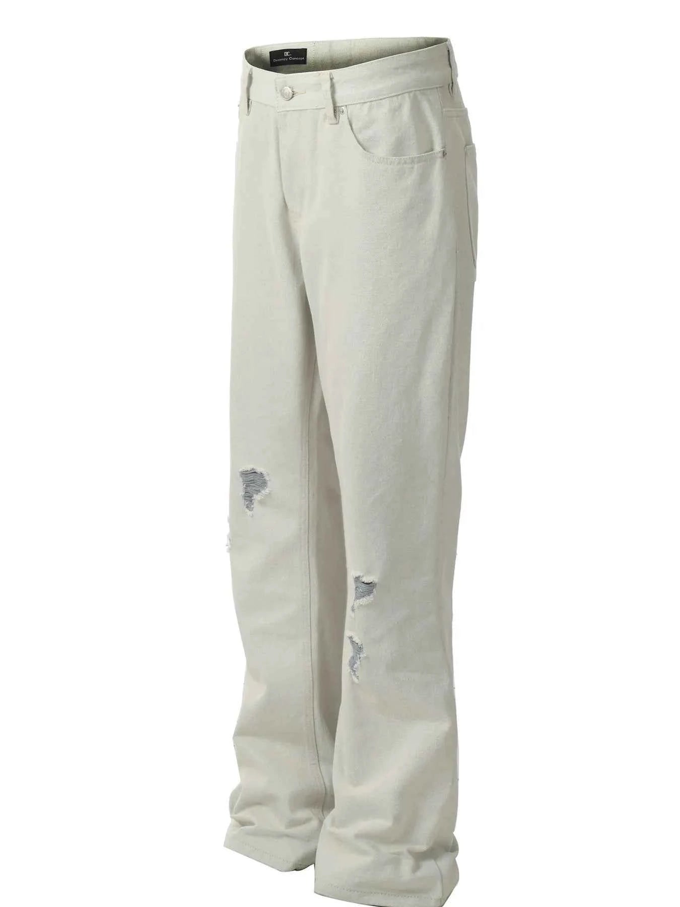 Men's Distressed Wash Straight Leg Jeans