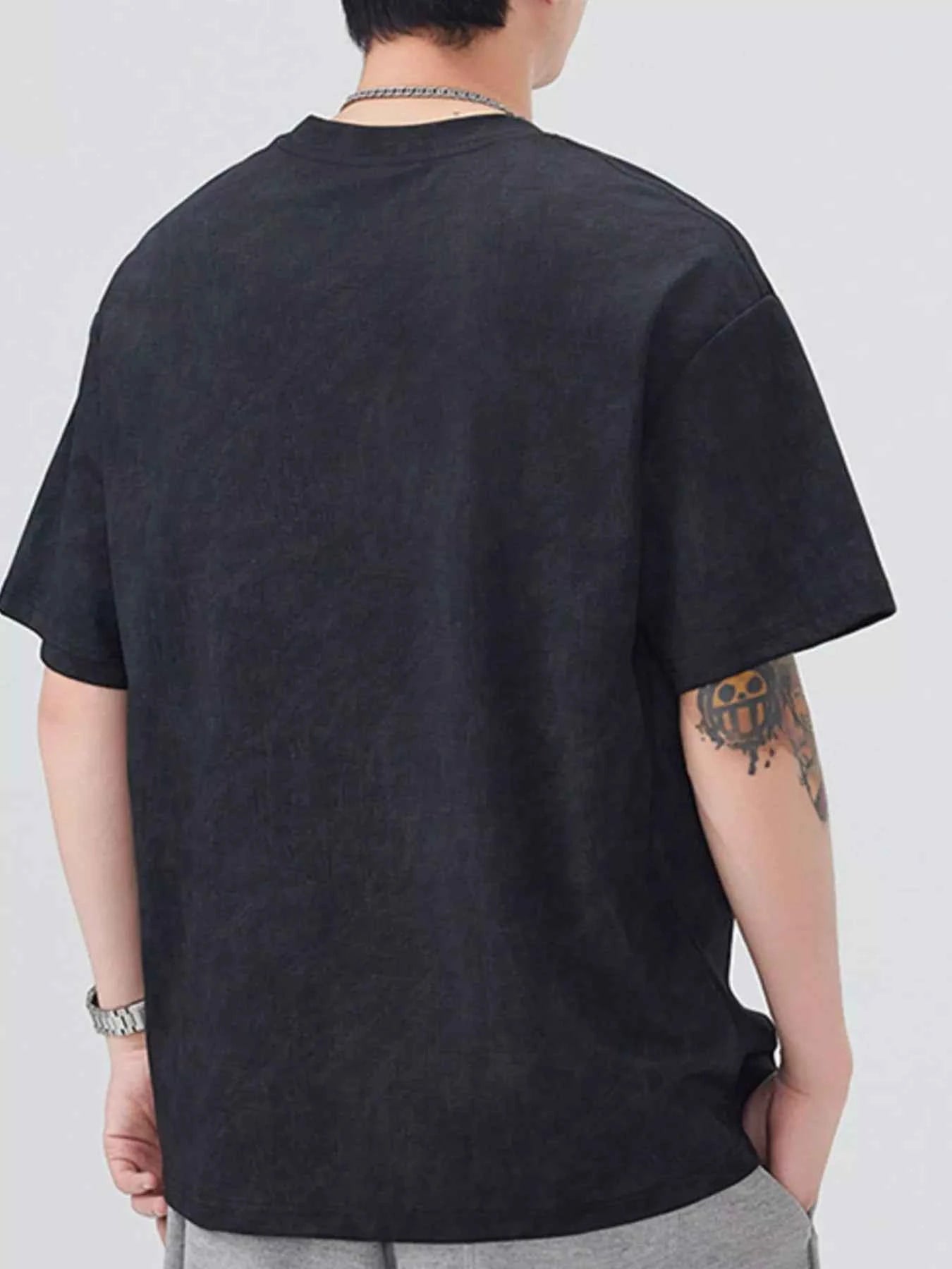 Men's Plus Size Letter Round Neck Short Sleeve T-Shirt