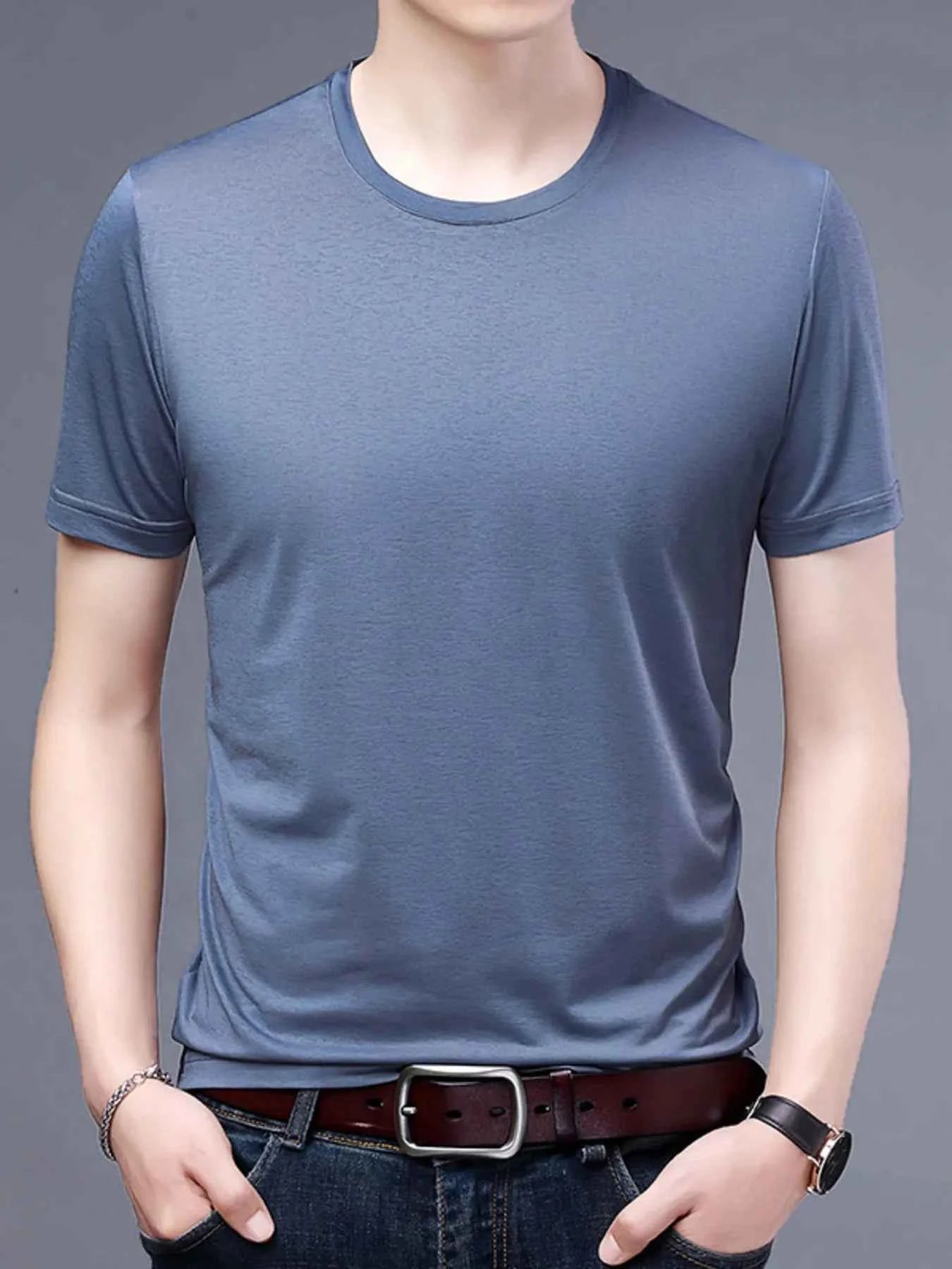 Men's Plus Size Classic Crew Neck Basic T-Shirt