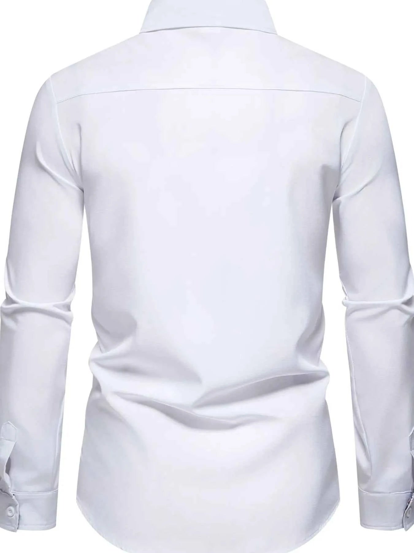 Men's Button-Down Shirt with Checkered Contrast Trim