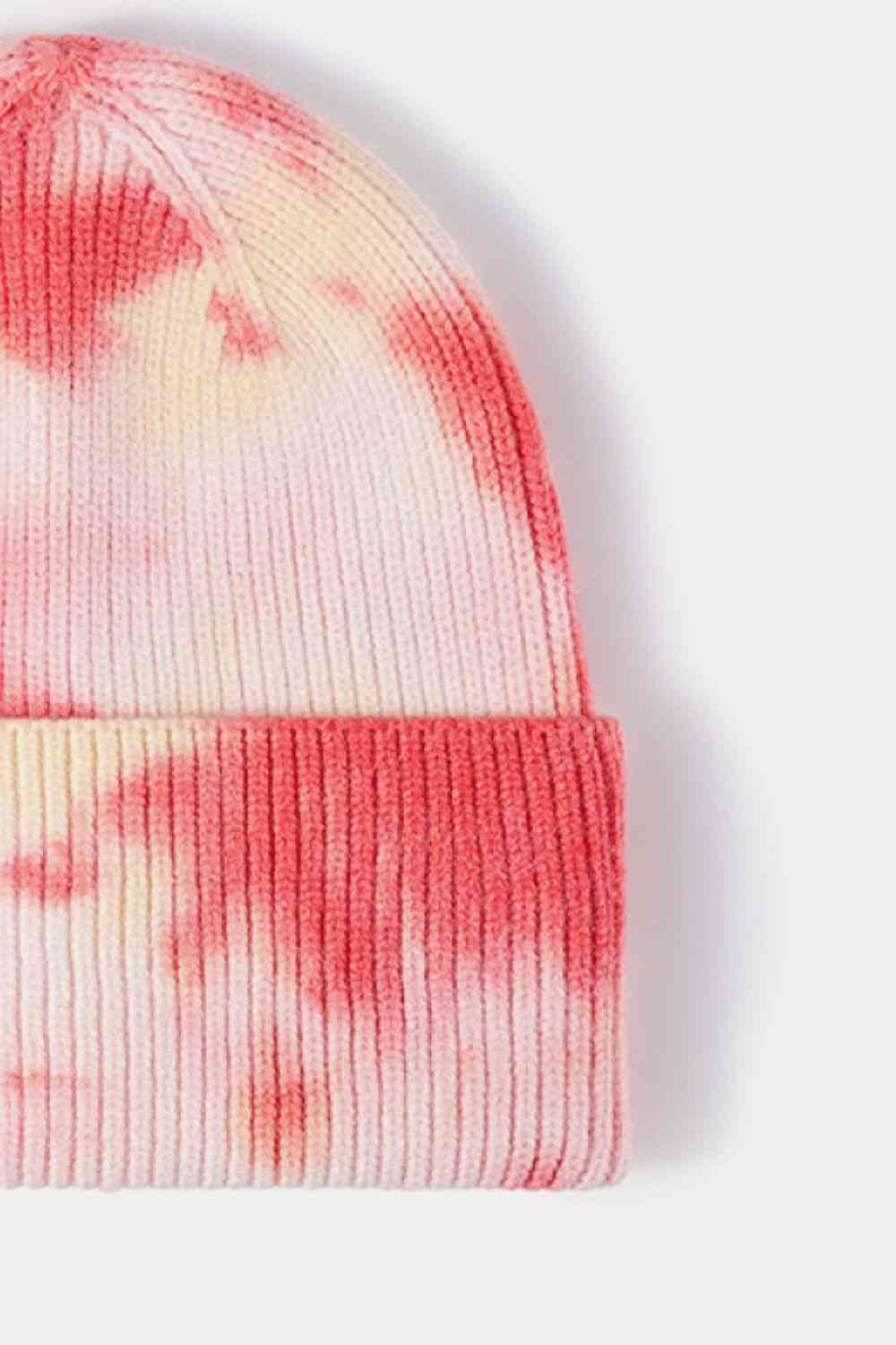Tie-Dye Cuffed Rib-Knit Beanie Hat - Damned Threads