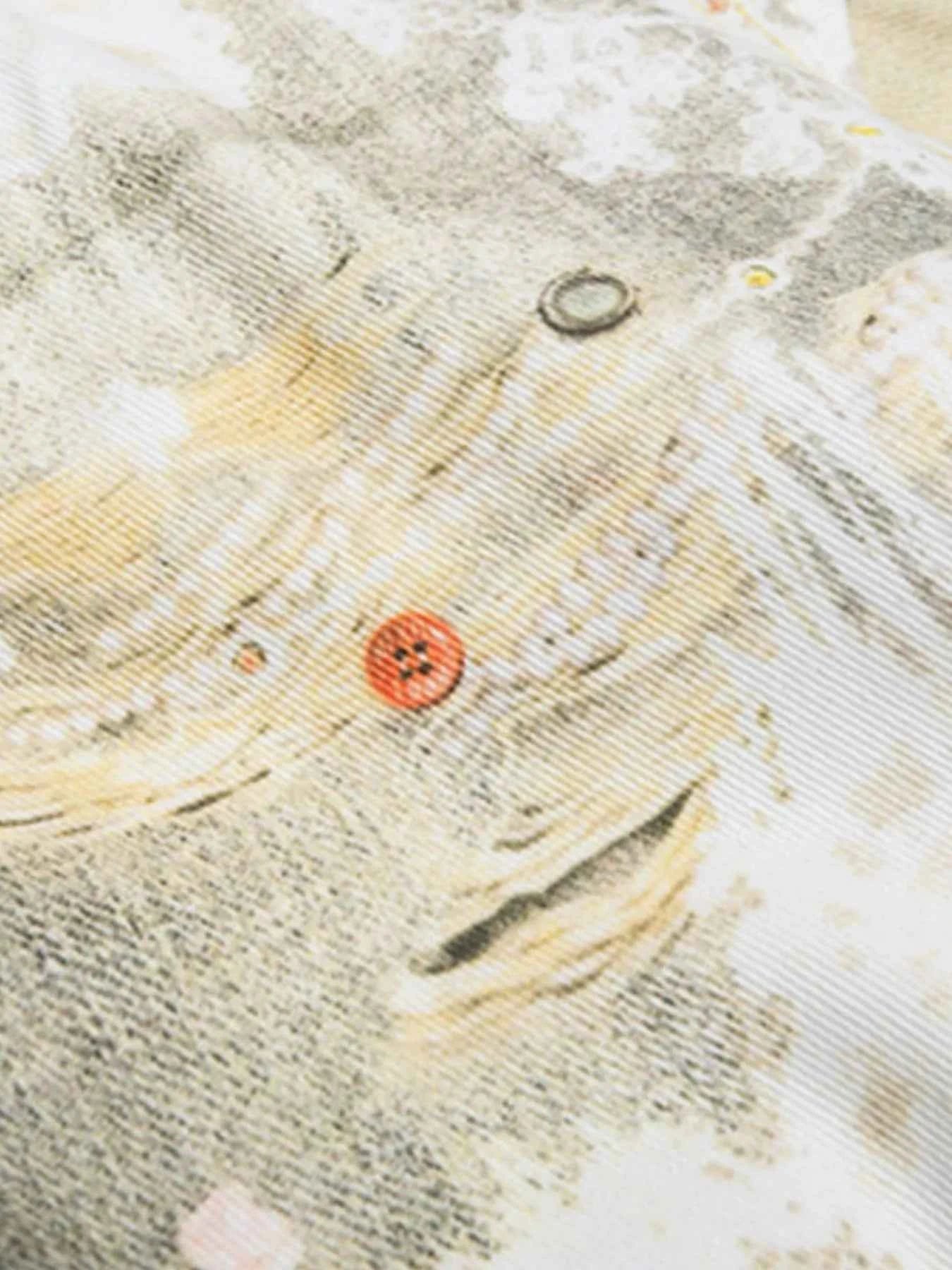 Men's Distressed Paint Splatter Zip Up Jacket