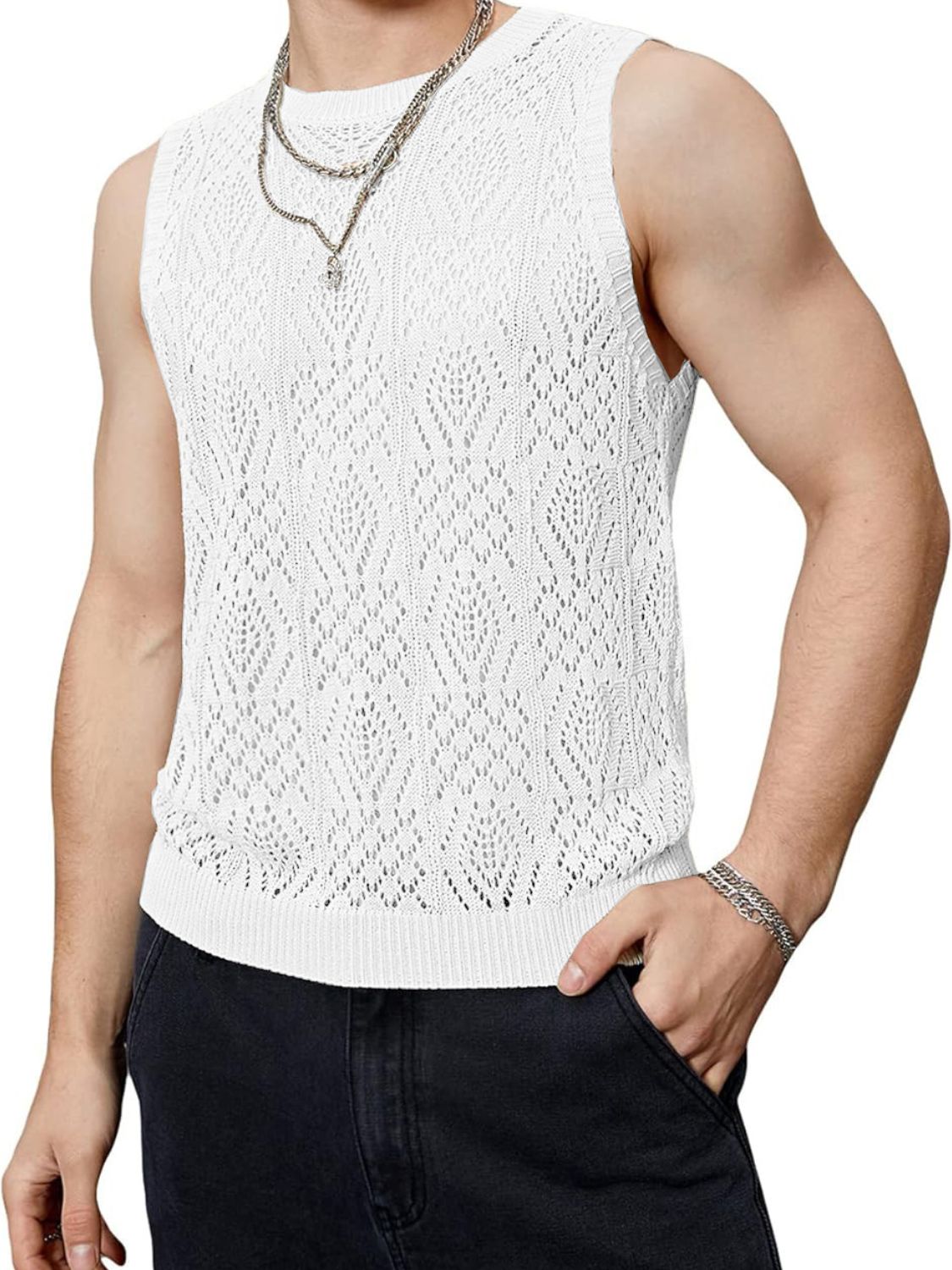 Men's Round Neck Tank - Damned Threads