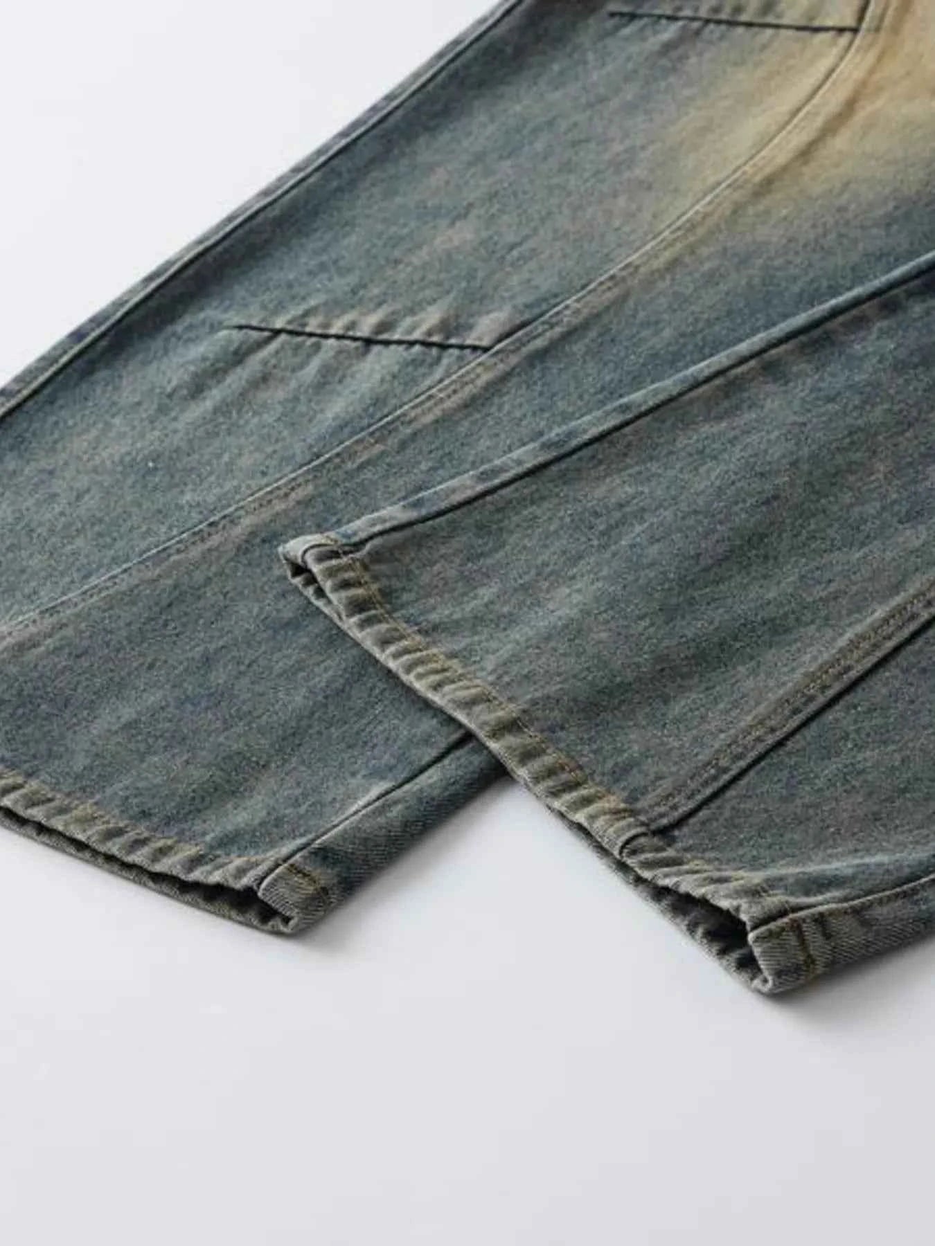 Men's Full Size Washed Cargo Wide Leg Jeans Plus Size