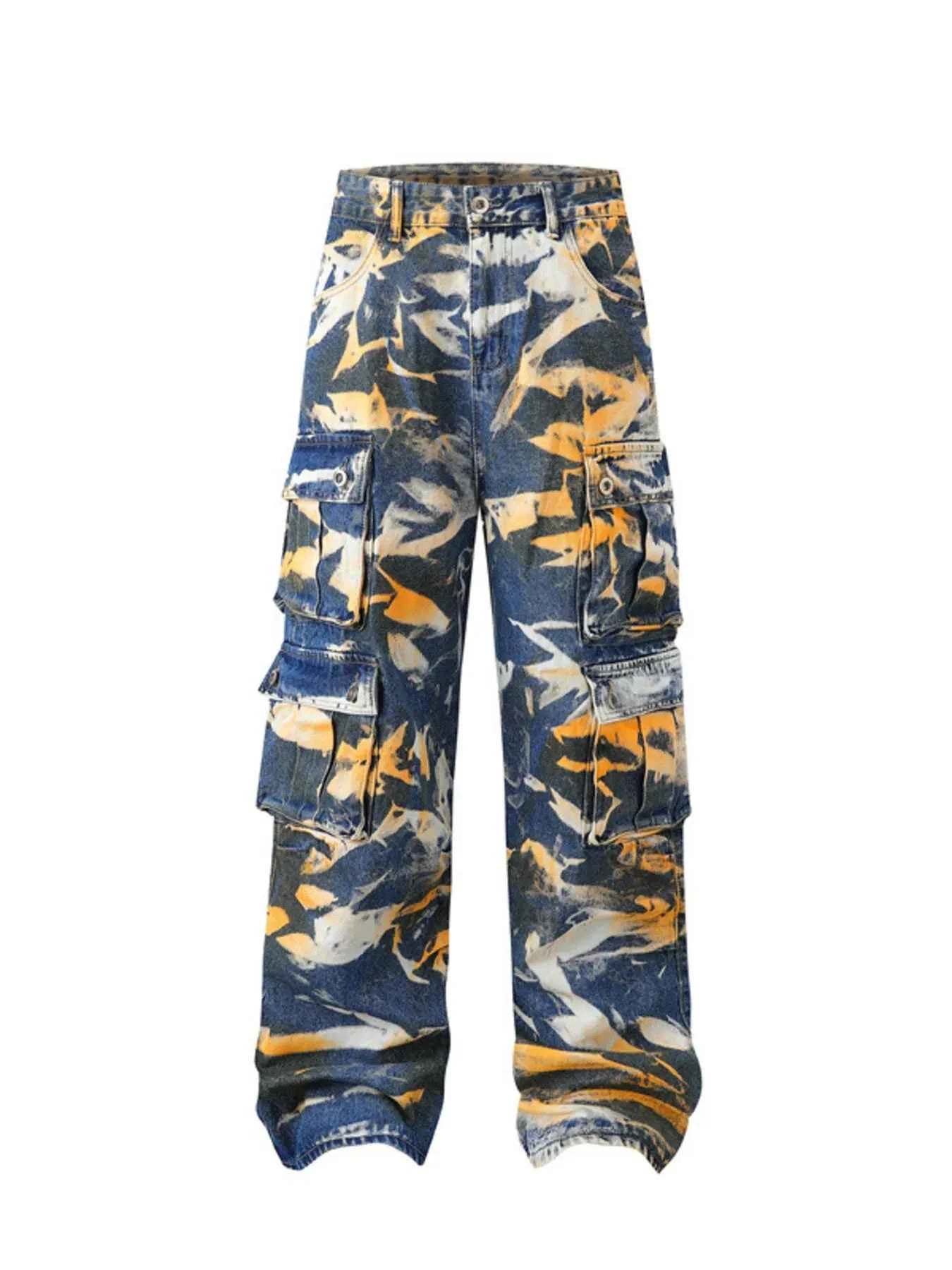 Men's Plus Size Wide Leg Camouflage Cargo Pants