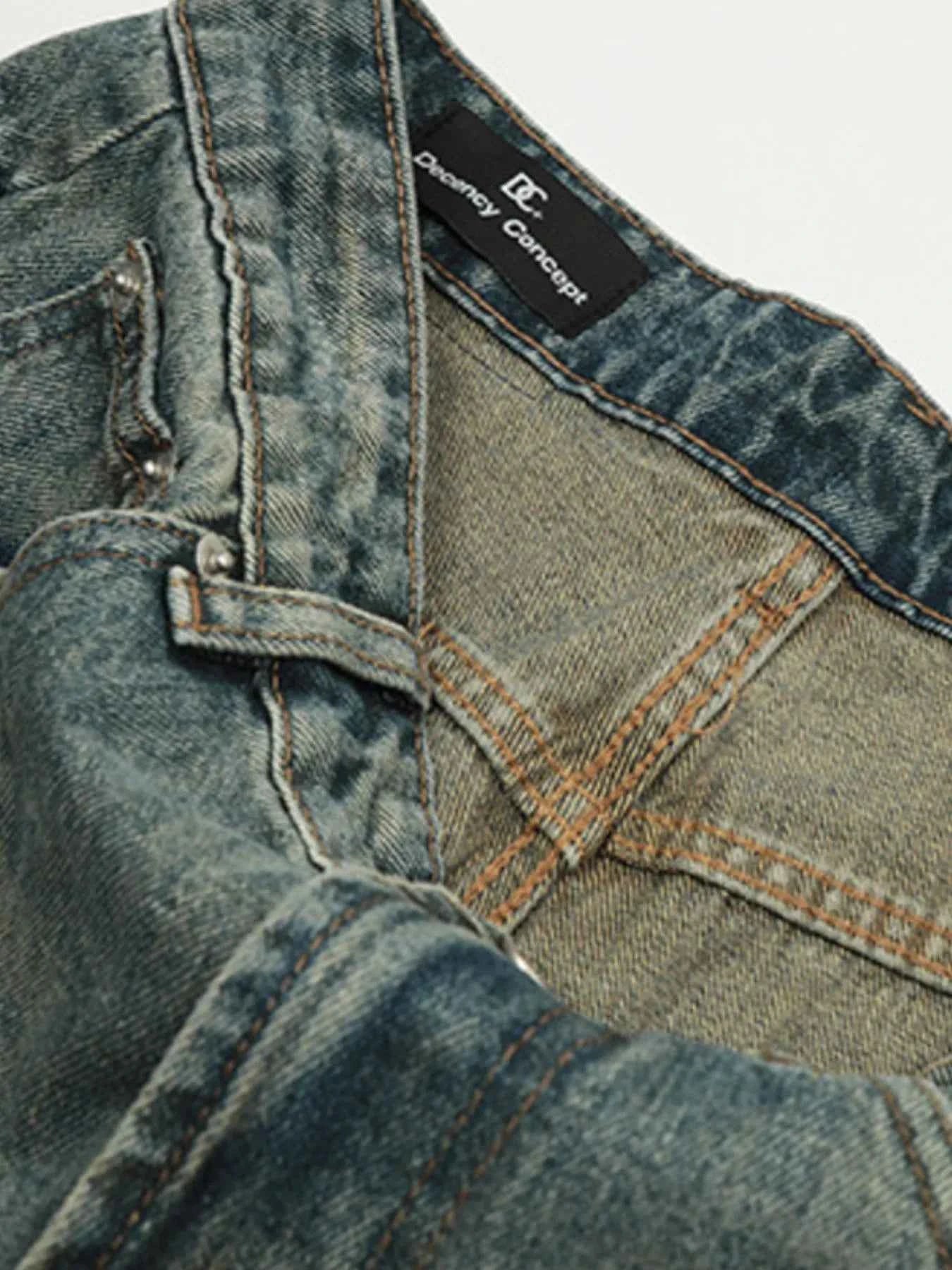 Men's Distressed Straight Leg Jeans