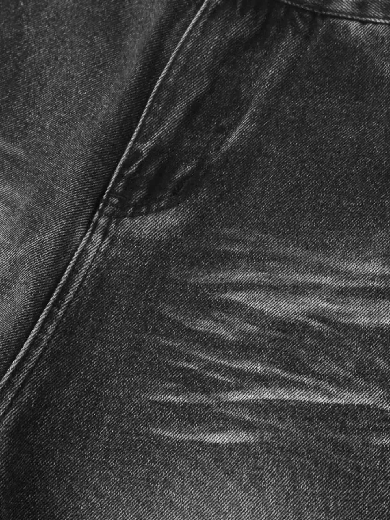 Men's High Waist Washed Straight Jeans