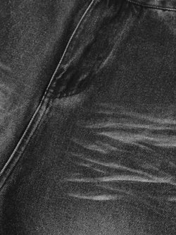 Men's High Waist Washed Straight Jeans