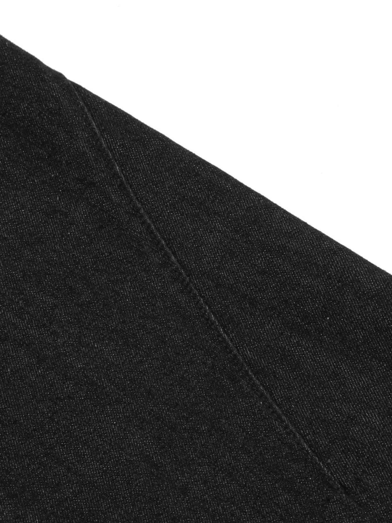 Men's Raw Hem Denim Bermuda Shorts with Contrast Cuffs