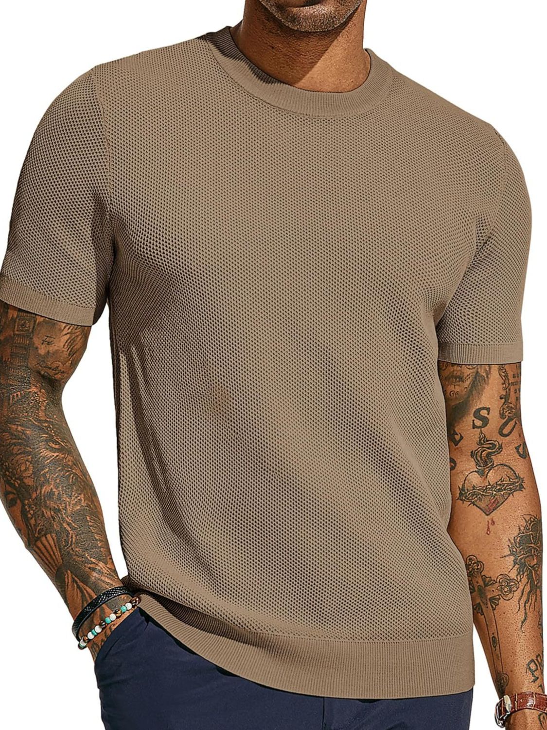 Men's Full Size Round Neck Short Sleeve T-Shirt Plus Size - Damned Threads