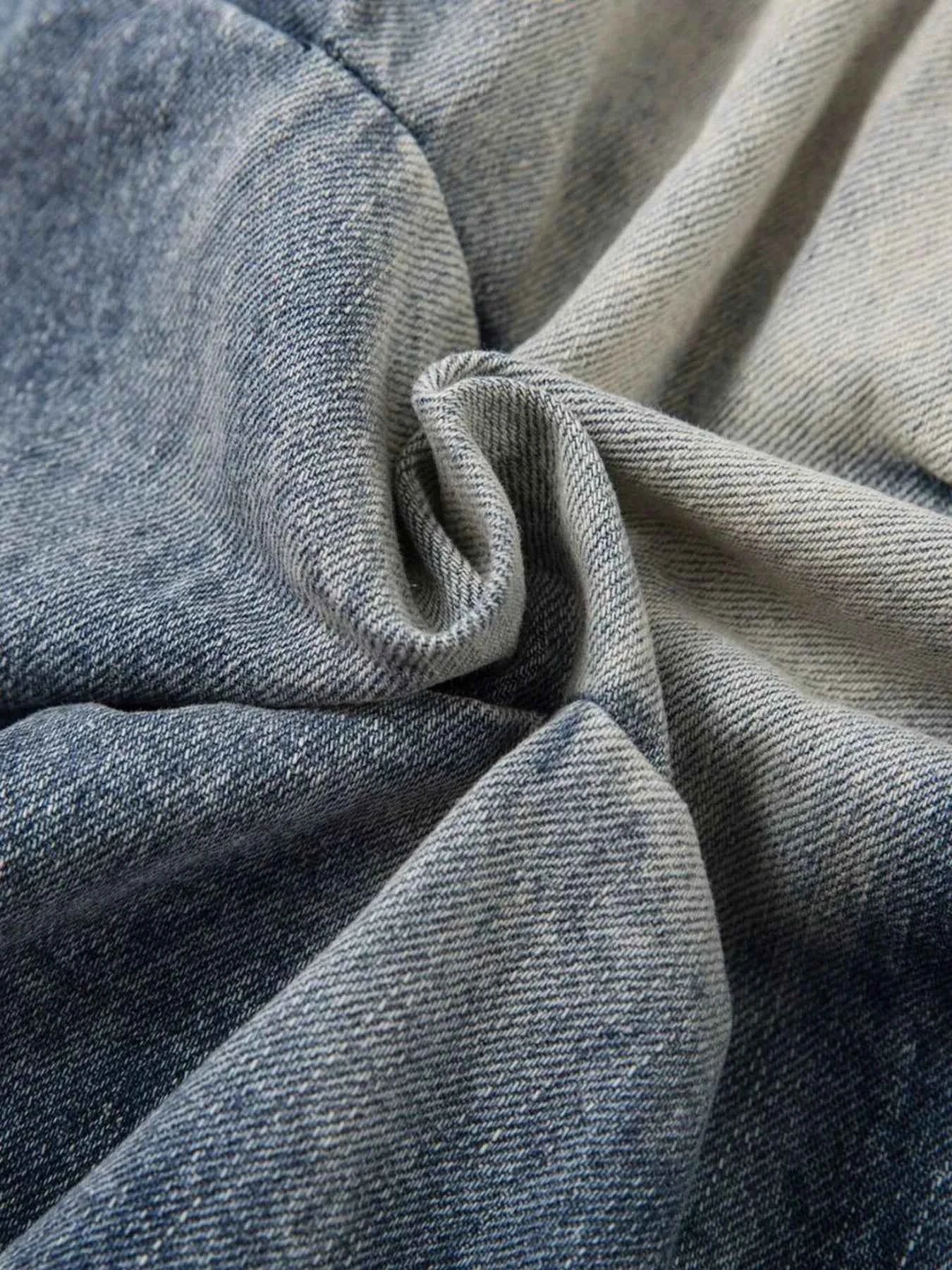 Men's Ruched Wide Leg Jeans