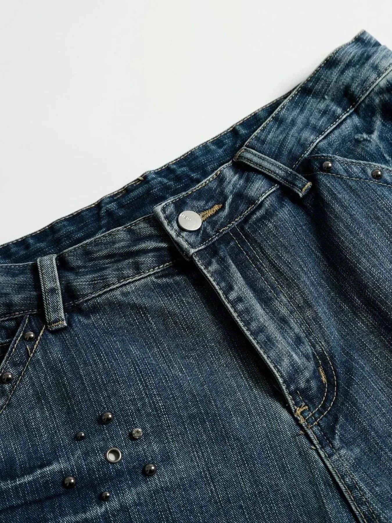 Men's Washed Wide Leg Jeans