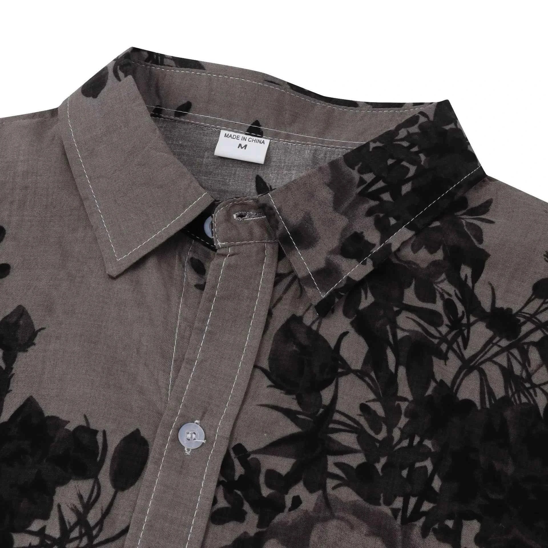 Men's Plus Size Printed Short Sleeve Button Down Casual Shirt