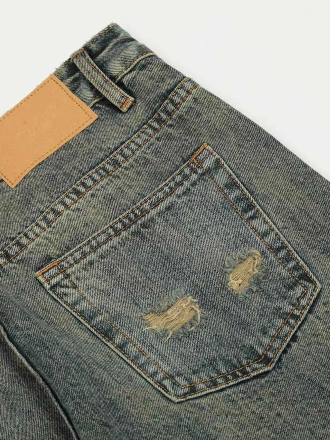 Men's Vintage Distressed Flare Jeans