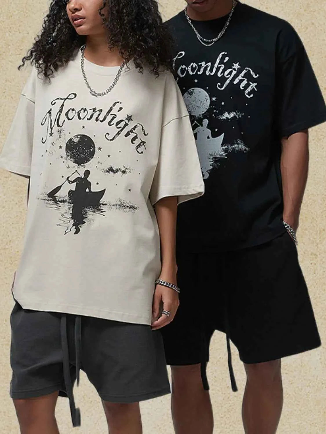Moonlight Long-Short Sleeve T-Shirt - Damned Threads