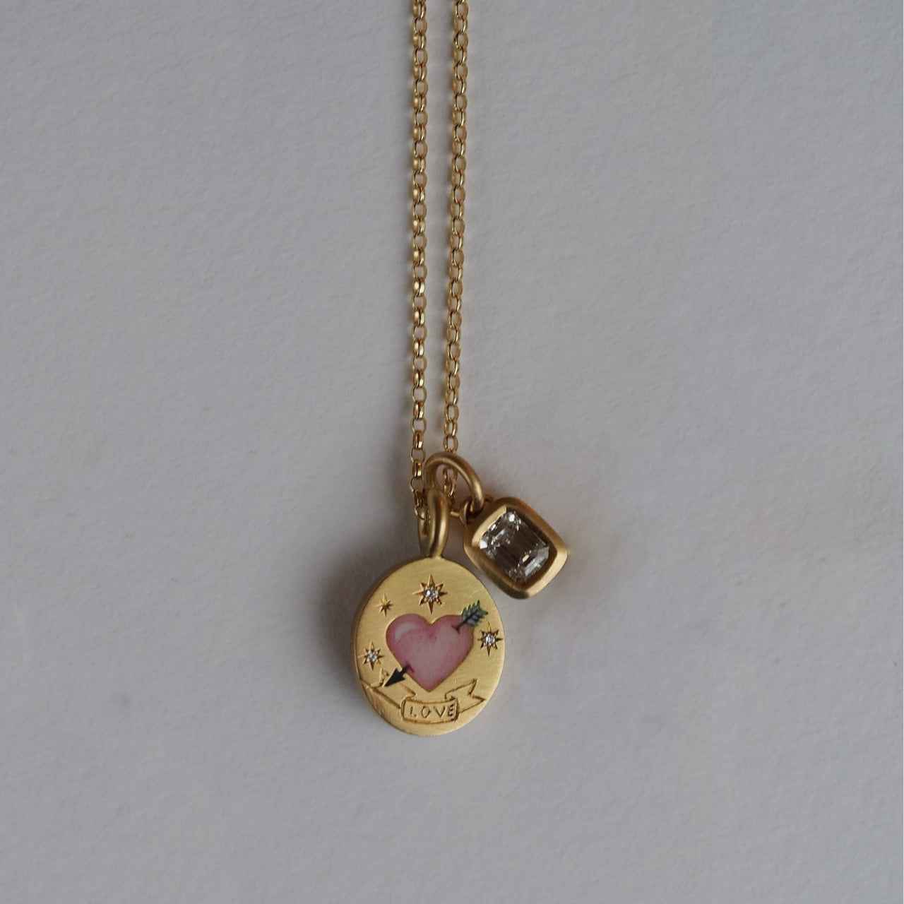 18K Gold Inlaid Zirconia Necklace With Personality Trait Design - Damned Threads