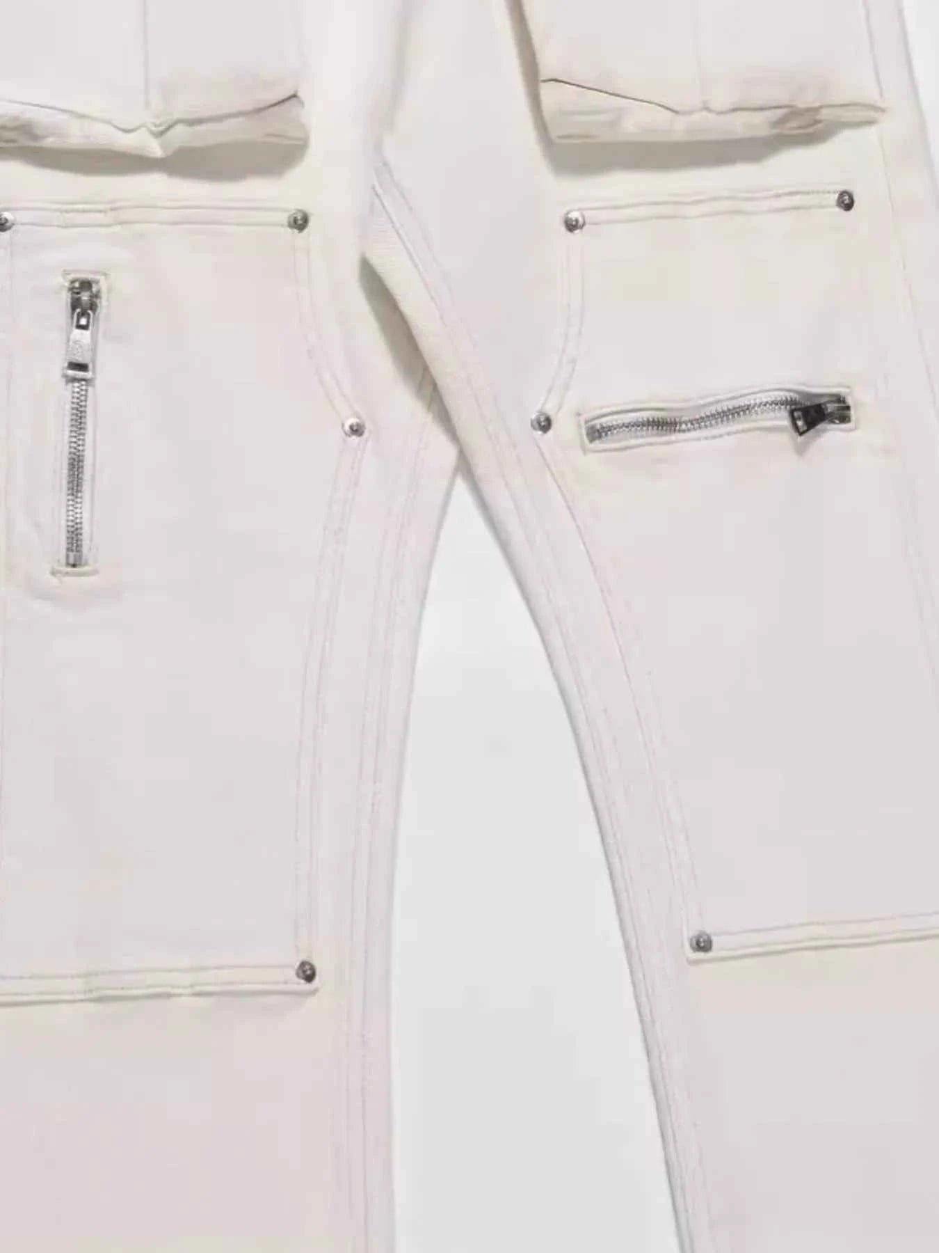 Men's Multi-Pocket Pants with Zipper Details