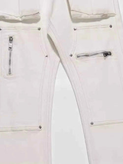 Men's Multi-Pocket Pants with Zipper Details