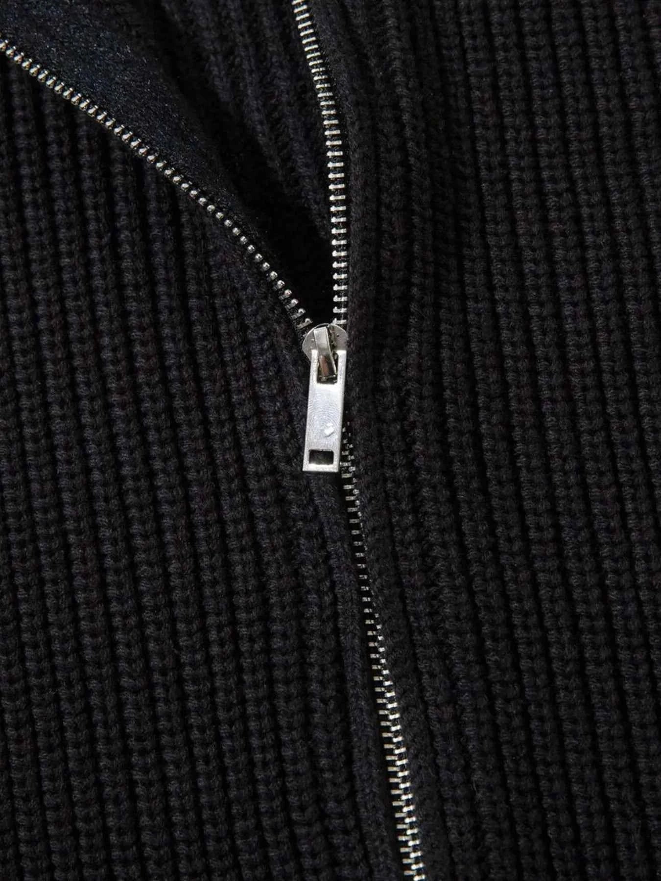 Men's Raw Hem Zip Up Cardigan