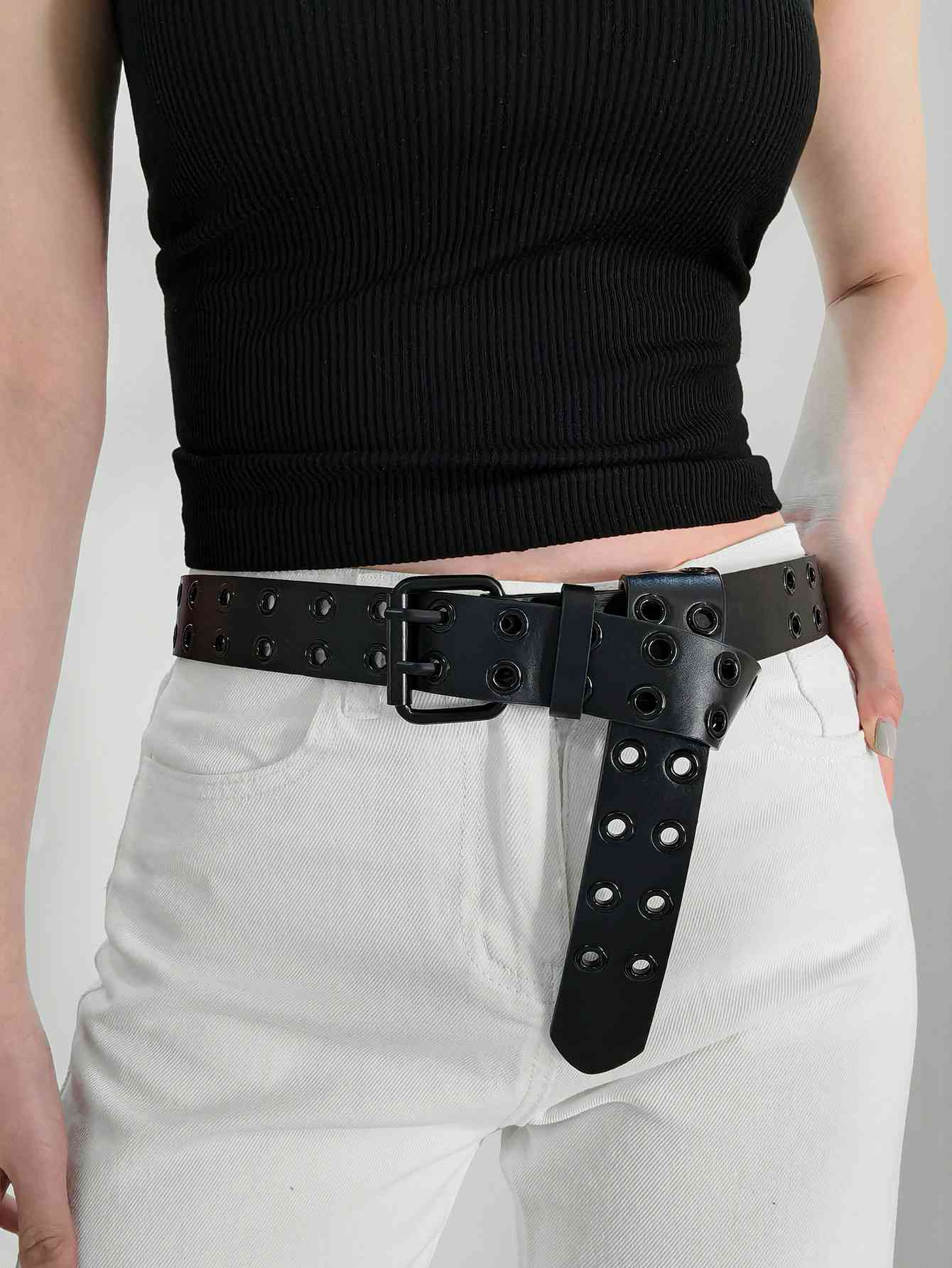 Grommet PU Leather Belt - Damned Threads
