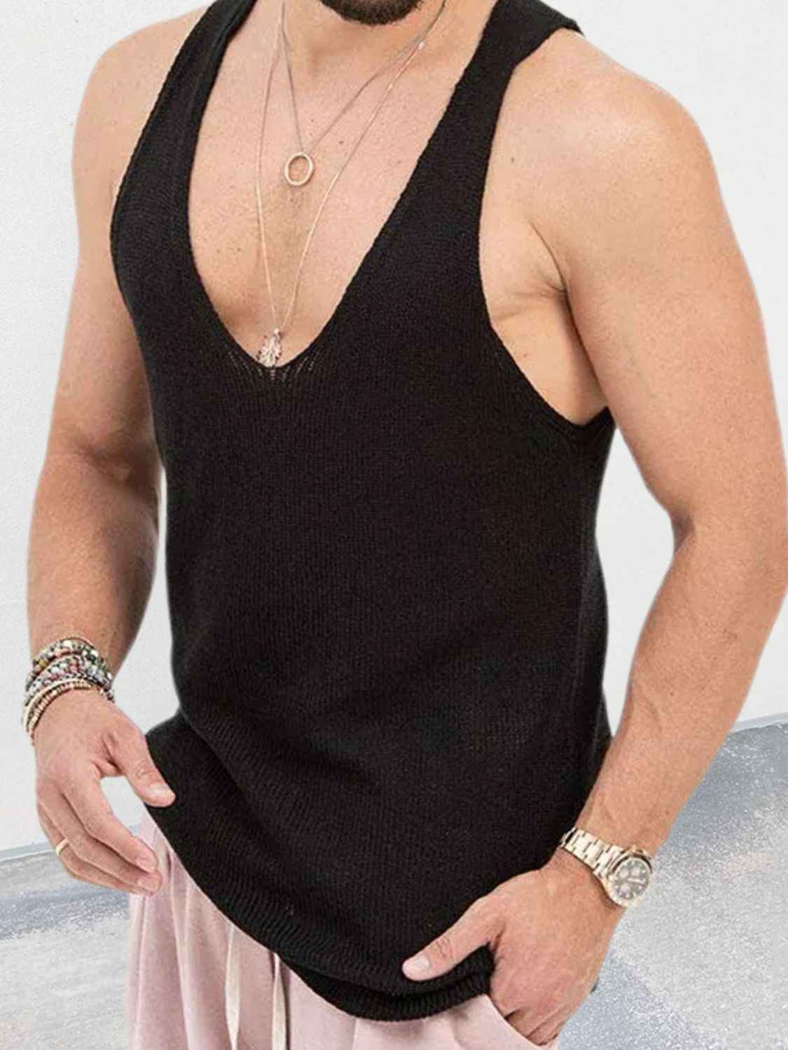 Men's Scoop Neck Knit Tank - Damned Threads