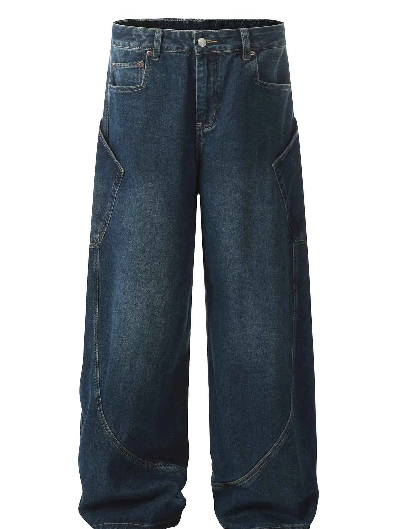 Men's Washed Wide Leg Baggy Jeans
