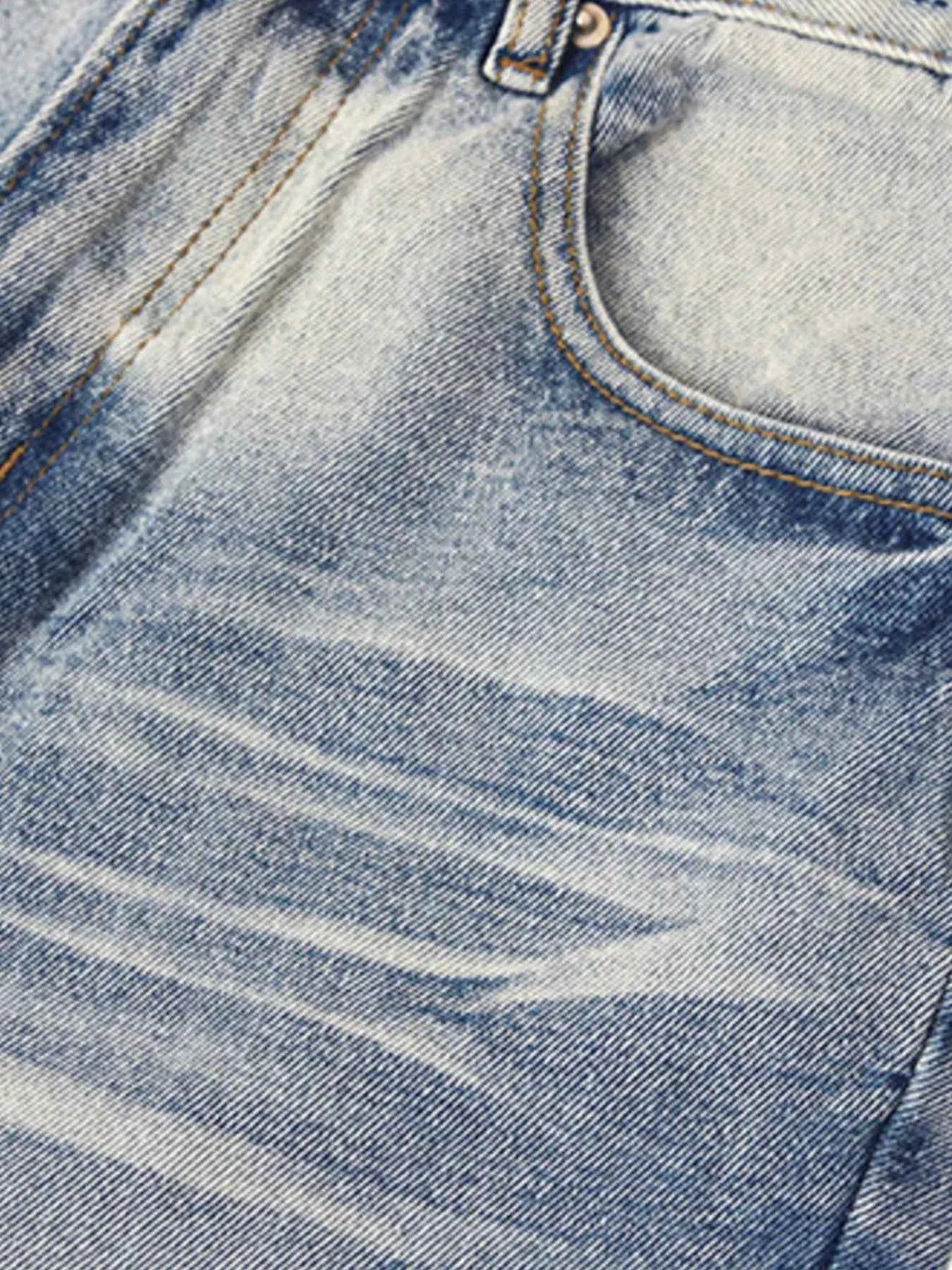 Men's Washed Wide Leg Relaxed Fit Jeans