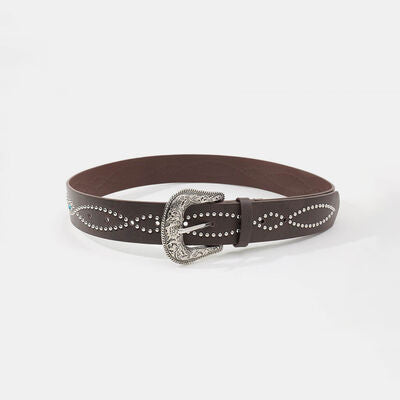 PU Leather Rhinestone Belt - Damned Threads