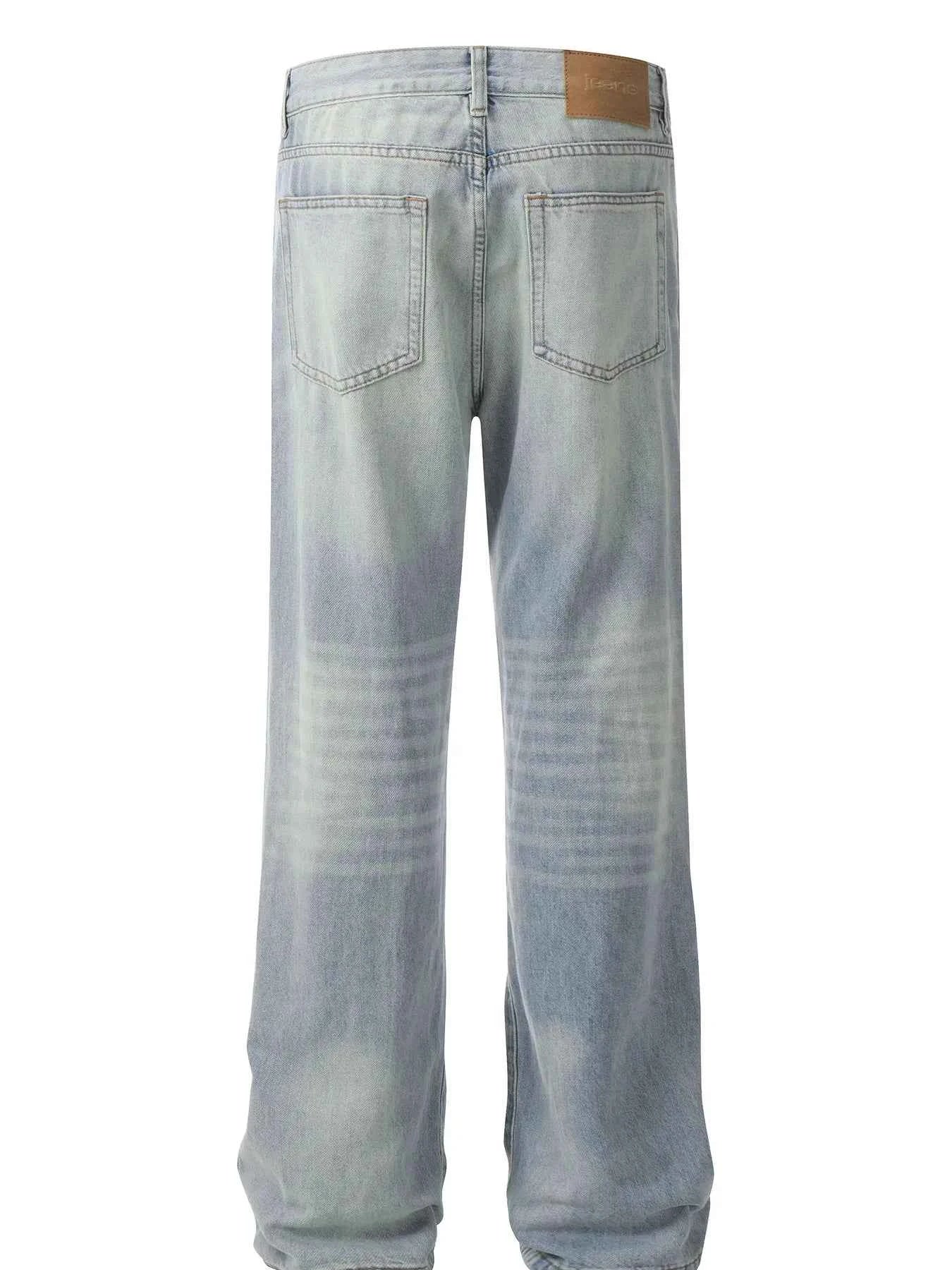 Men's Relaxed Fit Wash Wide Leg Jeans