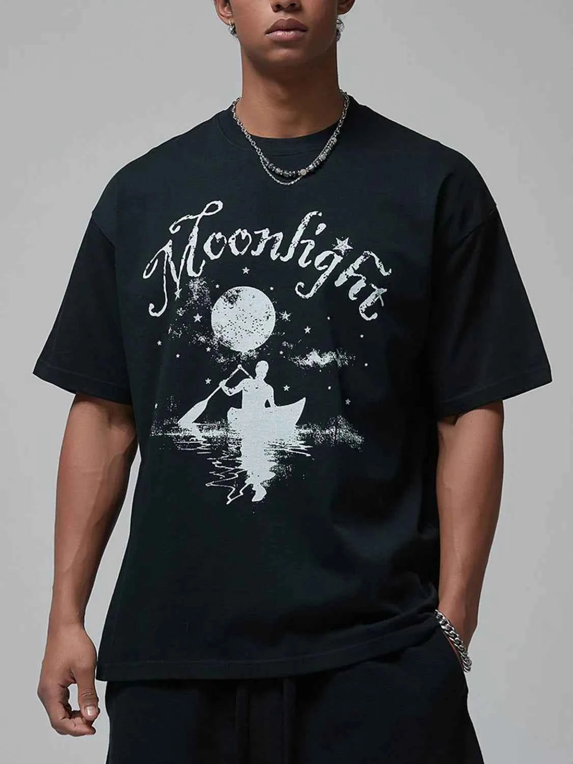 Moonlight Long-Short Sleeve T-Shirt - Damned Threads