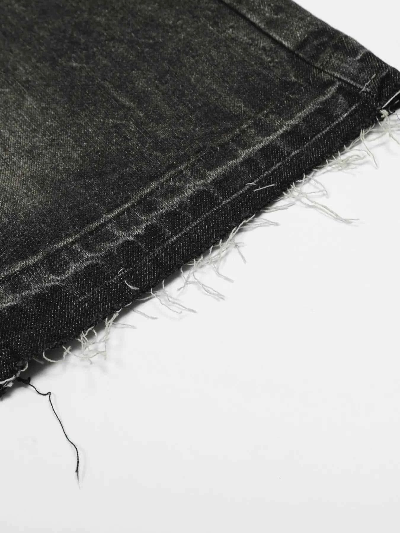 Men's Distressed Washed Straight Jeans