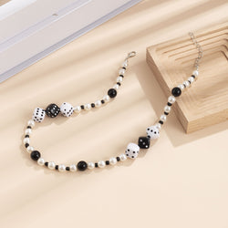 Classic Dice Mosaic Pearl Necklace - Damned Threads