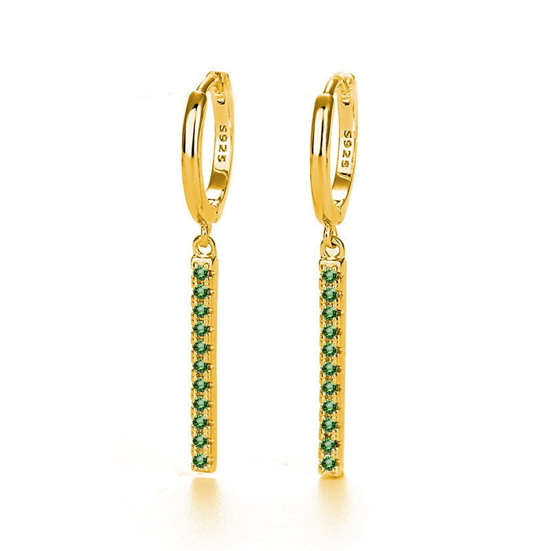 18K Gold Tassel Earrings With Rhinestone Design - Damned Threads