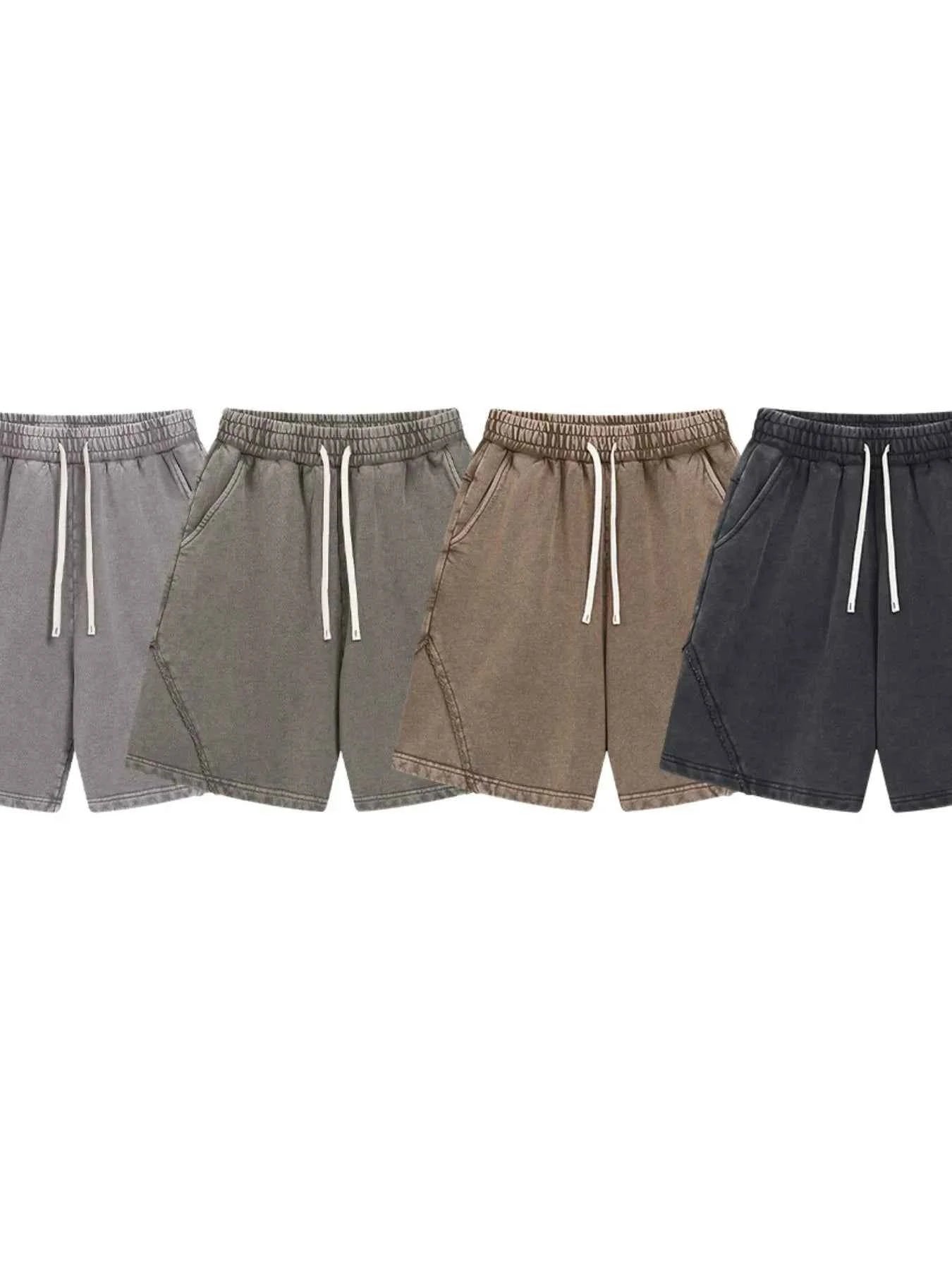 Men's Casual Drawstring Washed Shorts