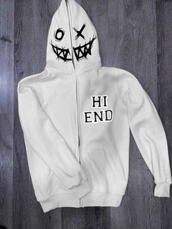 Men's Zip Up Letter Graphic Hoodie - Damned Threads