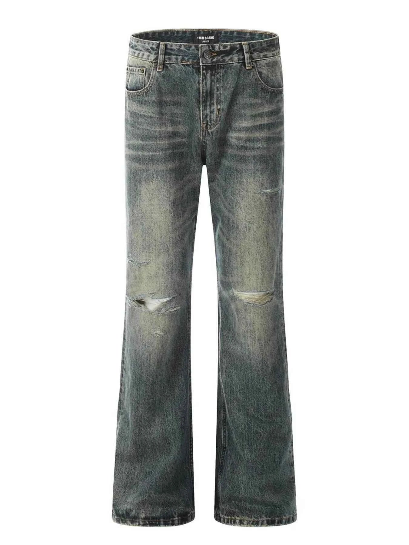 Men's Vintage Distressed Flare Jeans
