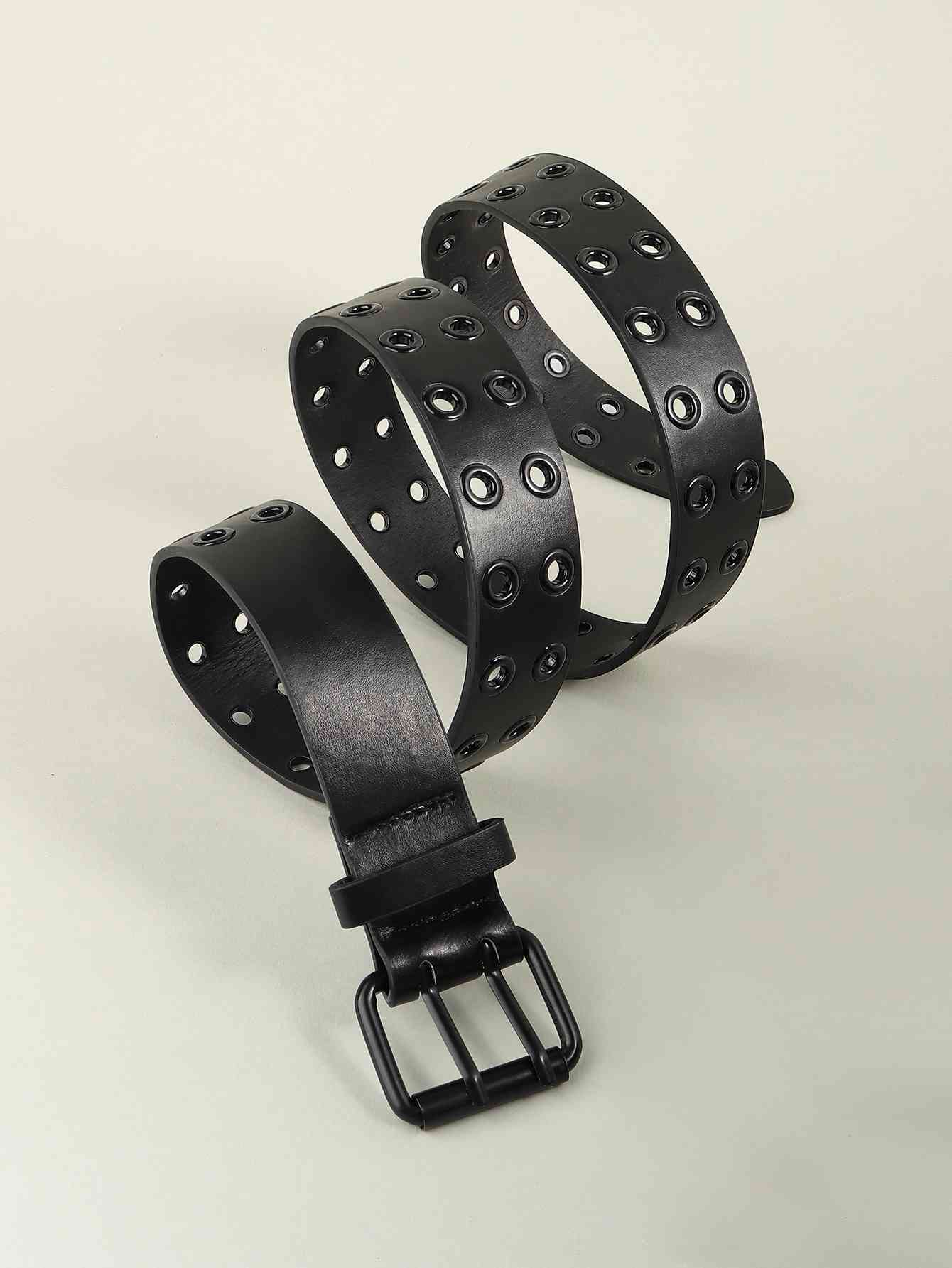 Grommet PU Leather Belt - Damned Threads